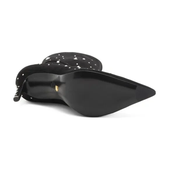 STUART WEITZMAN Made In Italy Suede Stretch Cosmic 100 Booties - Picture 3 of 3